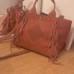 Lucky Brand | Bags | Lucky Brand Red Orange Suede Crossbody